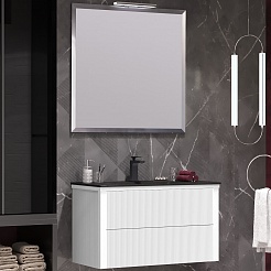 Opadiris Мебель для ванной Рубинно 90 подвесная белая/антрацит – фотография-1